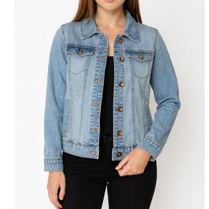 Cavalini jean JACKET denim coat women's Medium multi pocket western BoHo